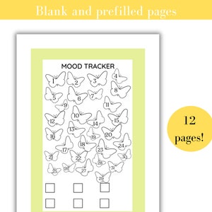 Bullet journal mood trackers! Colorful, prefilled and blank