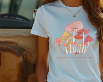 Wachsen Sie Ihren eigenen Weg Wild Mushroom Vintage Shirt | Groovy Boho Hippie SVG | Pilzzauber Shirt | Selbstliebe-psychische Gesundheit Geschenk für sie | Mama