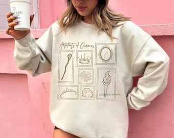 Trial of the Sun Queen Sweatshirt - Artefacts of Ouranos Sweater - Licensed Nisha J. Tuli Merch - Artefact Stamps World Tour - Bookish Shirt