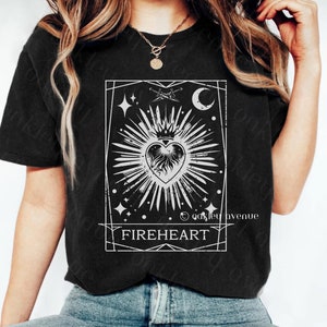 Fireheart Throne of Glass Shirt offiziell lizenziertes Sarah J. Maas Merch Aelin Galathynius Tarot Karte T-Shirt TOG ACOTAR Buch Bestie Geschenke