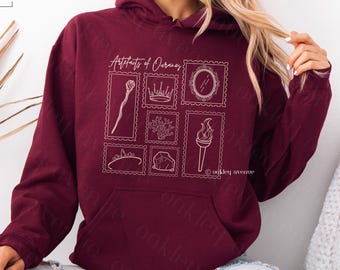 Trial of the Sun Queen Hoodie - Artefacts of Ouranos Hooded Sweatshirt | Officially Licensed Nisha J. Tuli Merch - Artefacts Stamps Sweater