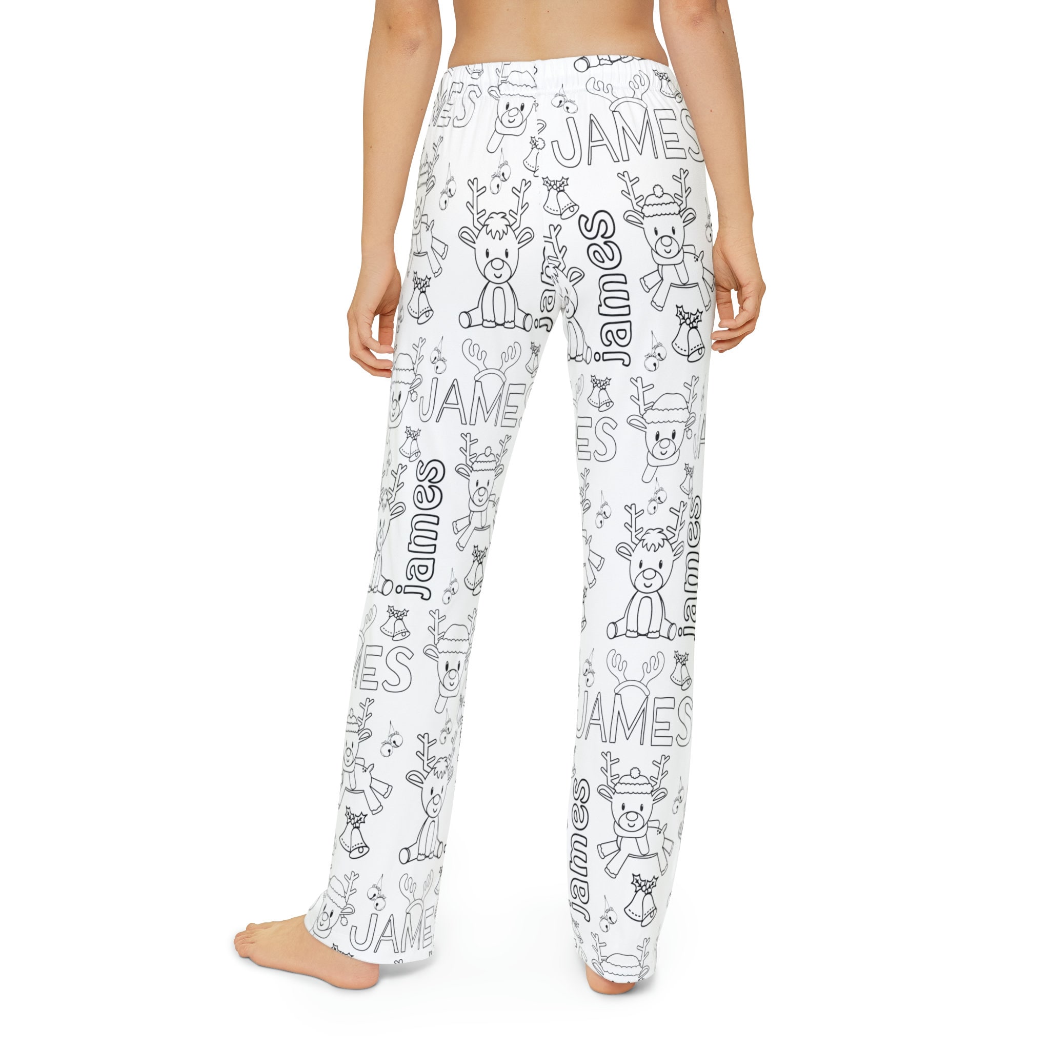 Reindeer Pals Color Your Own YOUTH Pajama Pants, Christmas Party