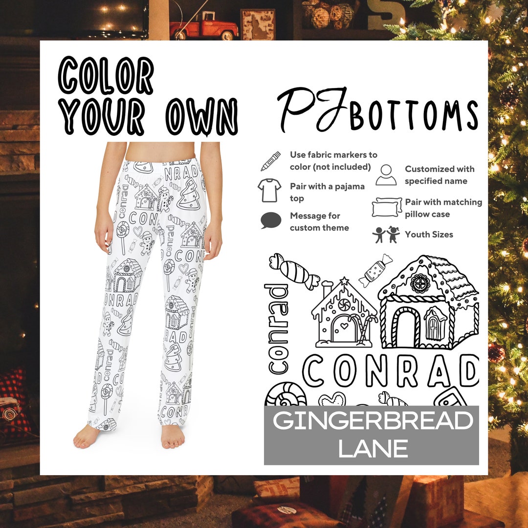 Gingerbread Lane Youth Christmas Pajamas Color Your Own Pajamas Gingerbread lane youth christmas pajamas color your own pajamas