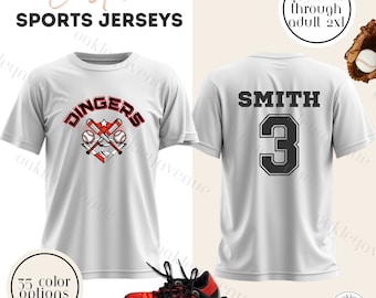 Custom Sport Jerseys Youth XS - Adult 4X Baseball Jerseys Softball Jersey Custom Team Uniform Performance Tee Moisture Wicking Jersey Travel