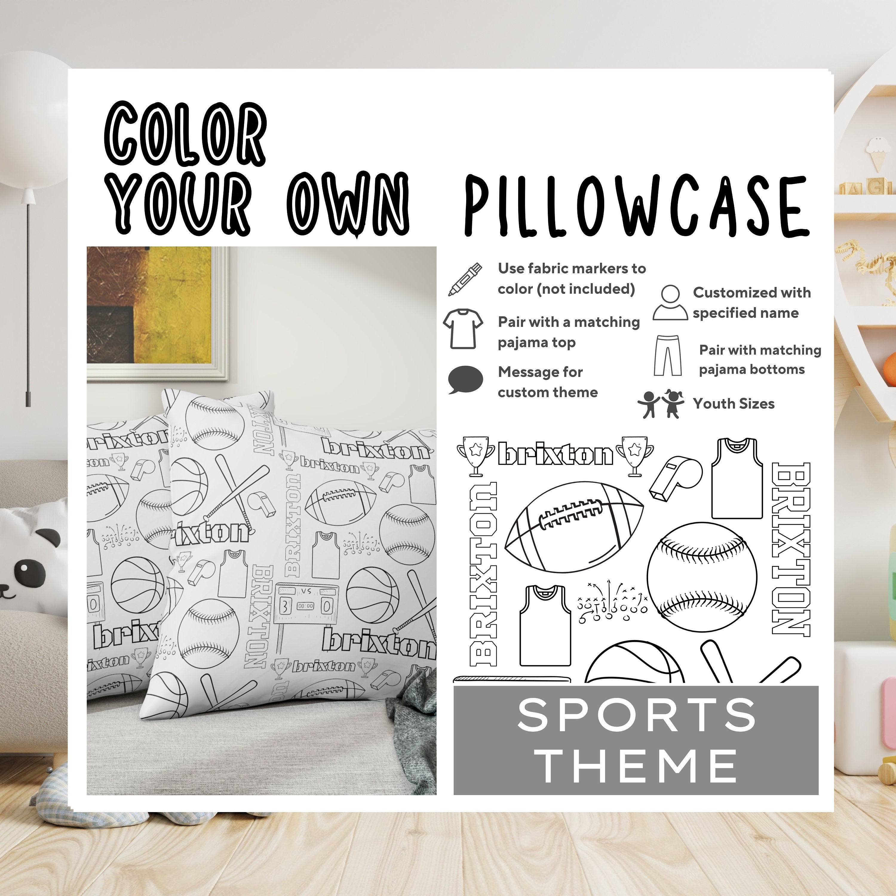 Colour your top own pillowcase