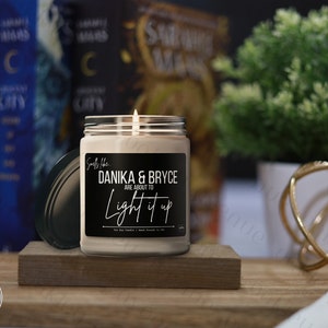 Crescent City Candle Light It Up Officially Licensed Sarah J. Maas Merch Danika and Bryce SJM Candles Book Bestie Gifts Bookshelf Decor