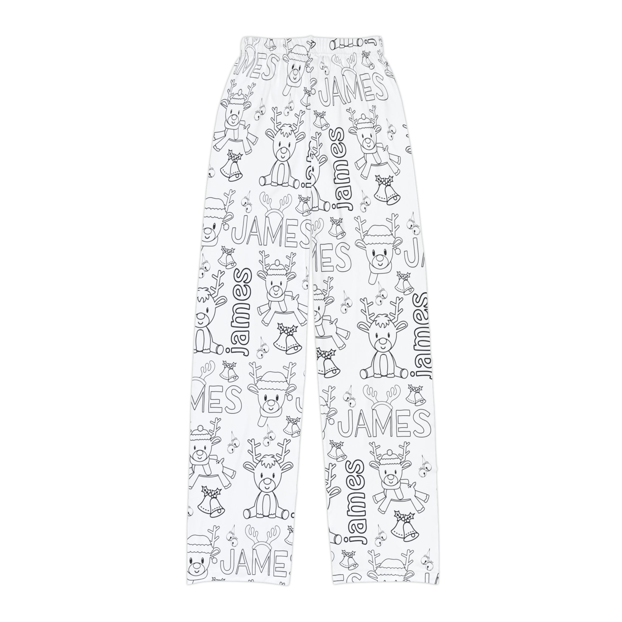 Reindeer Pals Color Your Own YOUTH Pajama Pants, Christmas Party