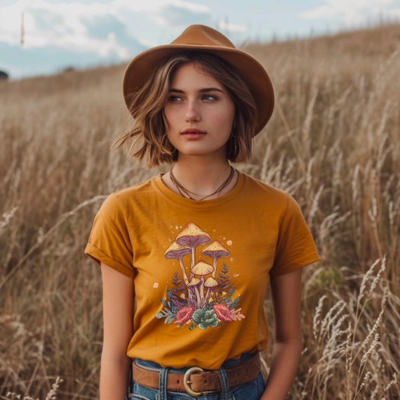 Boho Groovy Mushroom Hippie Camisa goblincore fairycore ropa