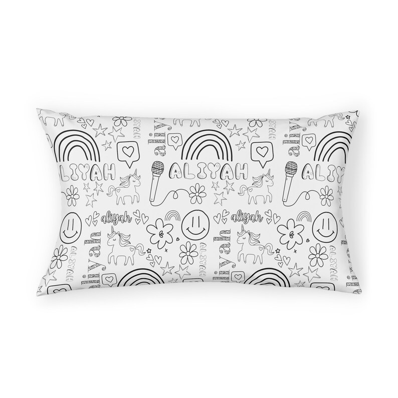 Rainbow Color Your Own Pillowcase, Girls Bday Present, Color Me Pillow