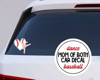 Baseball and Dance Mom of Both Car Decal In My Baseball Era Dance Era Retro Sticker Baseball Little League Custom Sport Travel Team Comp