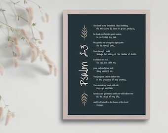 Psalm 23 Wall Art, Psalmen Digitale Download, Bijbelvers Afdrukbaar, Schriftkunst, Christelijke Geschenken voor Vrouwen, De Heer Is Mijn Herder Poster