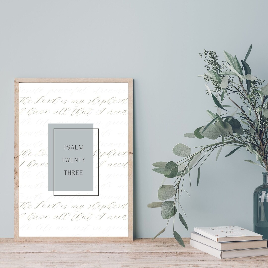 Psalm 23 Wall Art, Aesthetic Christian Art Print, Bible Verse Poster ...