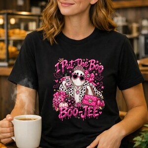 Halloween Ghost T-Shirt | Pink Leopard "I Put The Boo In Boo-Jee" | Glam Ghost Tee | Boujee Halloween Shirt