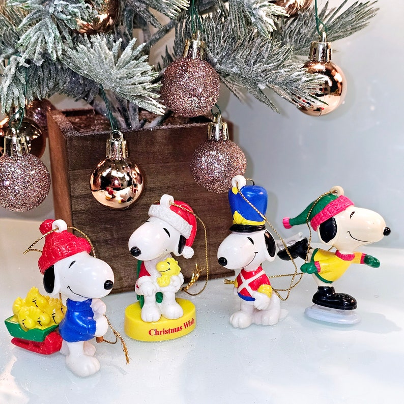 Snoopy Christmas Ornaments Vintage 