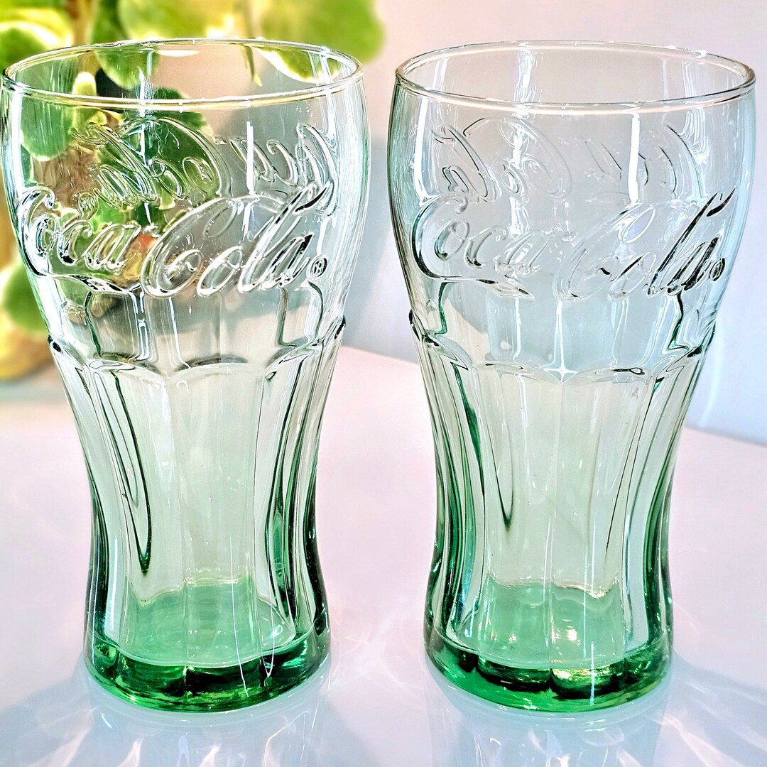 Vintage Libbey Verde Green Coca-cola Embossed Pint Glasses Set - Etsy