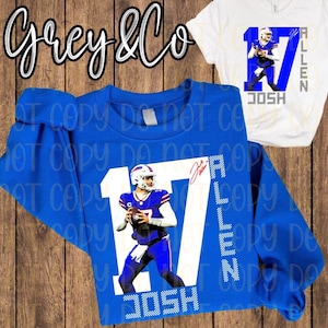Josh Allen Sweatshirt, Football Shirt, Buffalo Mascot Sweatshirt, Josh Allen 17 Shirt, Josh Allen Fan Gifts, Gifts for Her, Gifts for Him