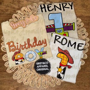 Toy Story Birthday Shirt, Birthday Boy Tshirt, Personalized name and age on back, Toy Story Birthday Boy Tshirt