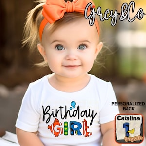 Nemo Birthday shirt, Dory Birthday shirt, Birthday Girl Tshirt, Personalized name and age on back, Nemo Birthday