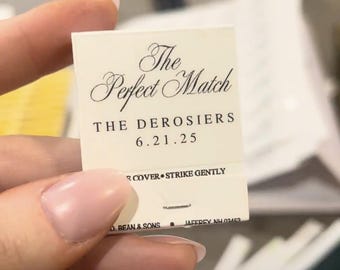 Wedding Favor Matchbook Sticker Template: Editable DIY Design (Canva, Digital Download
