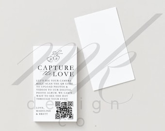 Wedding Photo Sharing QR Code Cards: Editable Canva Template (Digital Download)