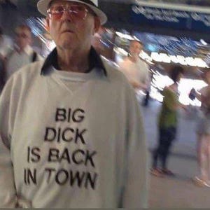 Big Dick Is Back In Town Satire Tee | Neutral Color Shirt, Well Fitting Cotton T-Shirt, Y2K Graphic Tee, Comedic T-Shirts For Anyone
