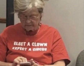 Elect A Clown Expect A Circus Tee, Ironic Culture Tee, Satire Trendy Clothing, Quality y2k Merch, Comedic Satire Shirt, Satire Modern Wear