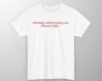 Mentally Undressing You Please Hold | Satire Shirt | Offensive Shirt | Satire Humor Tee | Gift Idea | Edgy Humor Tee | Sarcastic Shirt