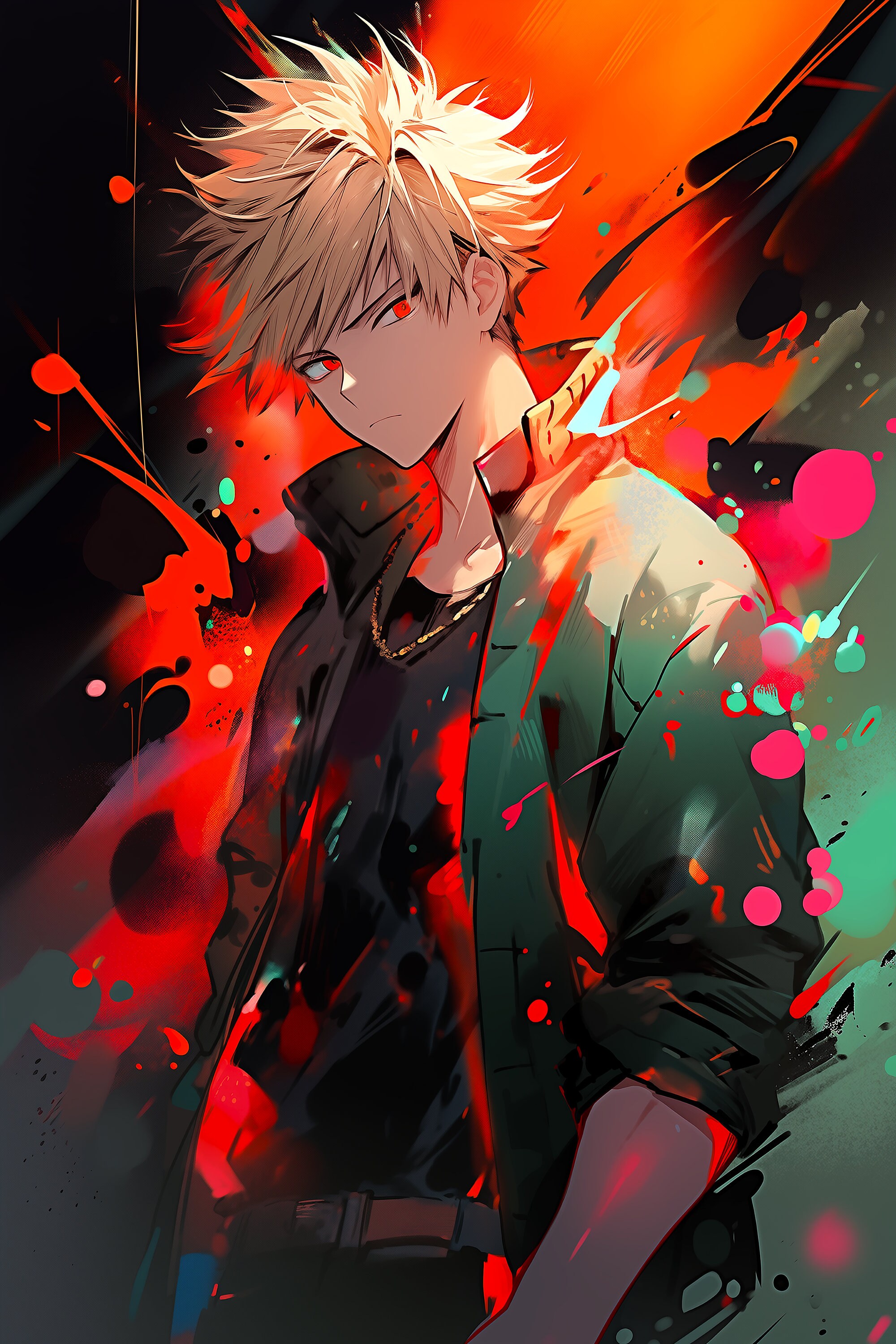 Bakugo Fan Art HD Digital Art Instant Download PNG Colorful Walle Arte 