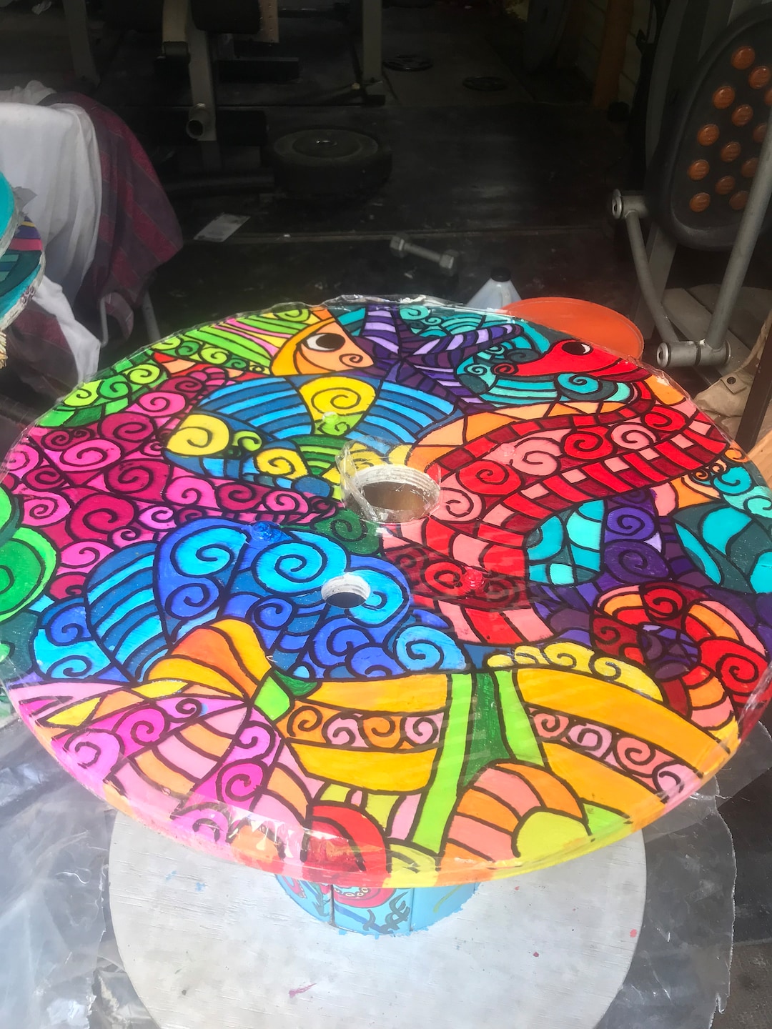 Hand Painted Wooden Spool Tables Etsy