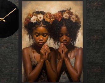 Black Sisterhood Wall Art | African American Sisters Decor | Melanin Women Poster | Black Girl Magic Art