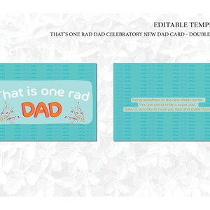 Biglietto "That's One Rad Dad", biglietto blu e arancione, divertente biglietto di congratulazioni, biglietto di auguri per neo-papà, per neo-papà, modello con download immediato