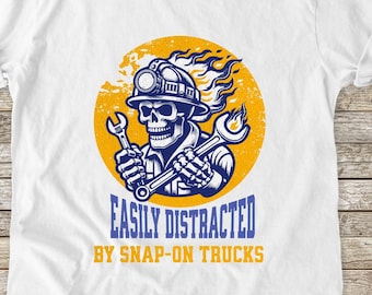 T-shirt camionneur à pression : coton teint en pièce, cadeau pour mécanicien