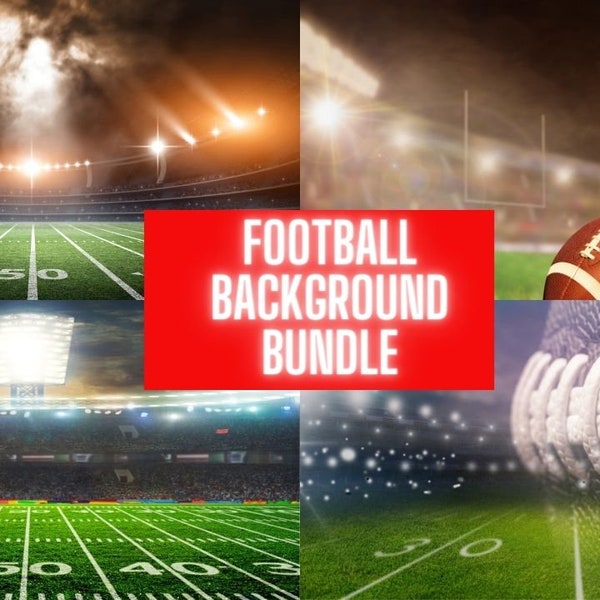 Football Field Background Bundle High Quality Digital Download, Football Backdrop with Lights, Football Stadium Backdrop