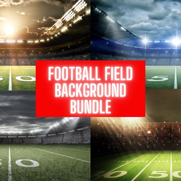 Football Field Background Bundle High Quality Digital Download, Football Backdrop with Lights, Football Stadium Backdrop