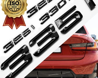OEM Quality 3D Piano Black Letters Numbers for 3 Series 325i 330i 340i 323i BMW Rear Trunk Deck
