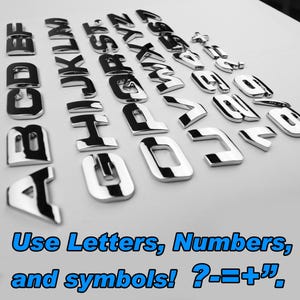 OEM Quality 3D A-Z Chrome Letters and Numbers Emblem Badge for Cars ...
