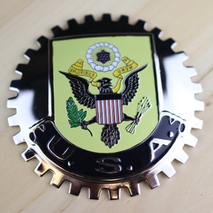 USA EAGLE - NEUES Chrom-Frontgrill-LKW-Auto-Abzeichen-Emblem-Flaggen-Medaillon der Vereinigten Staaten von Amerika