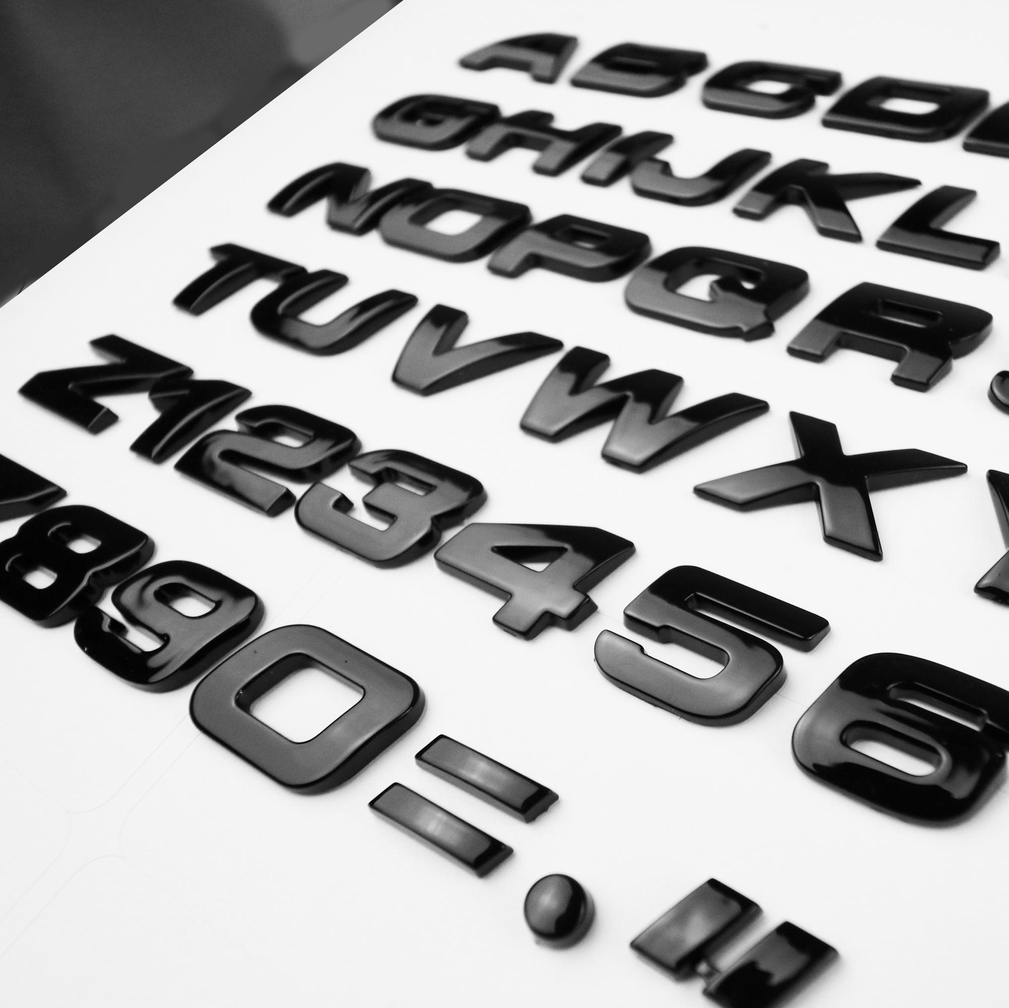 OEM Quality 3D A-Z Gloss Black Letters and Numbers Emblem Badge for ...