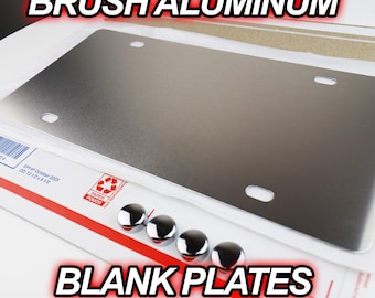 Stainless Brush Aluminum Vanity Plate for License Plate Blank for Custom with CAPS