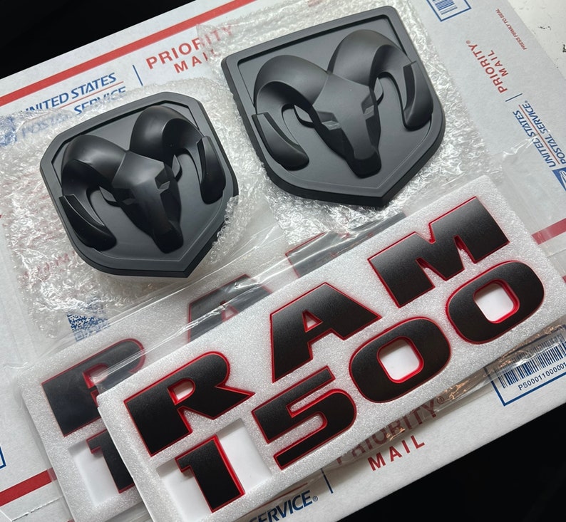 thumbnail image 2 of Matte Black RAM Head Tailgate Emblem For 2009-2018 RAM 1500, 2500, 3500 Trucks 2 of 14