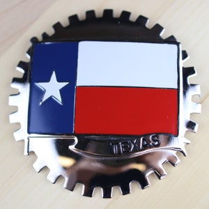 TEXAS - NEU Chrom Front Grill LKW Auto Abzeichen Emblem Mexikanische Flagge Spanisch Estado de Mexico Medaillon