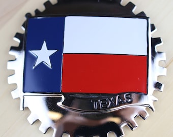 TEXAS - NEW Chrome Front Grill Truck Car Badge Emblem Mexican Flag Spanish Estado de Mexico Medallion