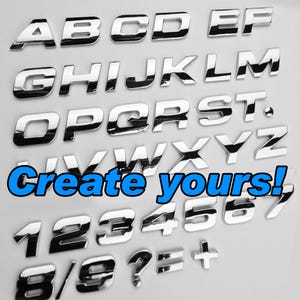 OEM Spec 3D A-Z Chrome Letras e Números Emblema Emblema para Carros, Caminhões e Barcos Autoadesivo Itálico 18 mm de Altura