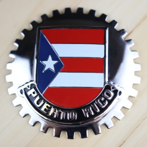 PUERTO RICO - NEUES Chrom-Frontgrill-LKW-Auto-Abzeichen-Emblem mexikanische Flaggespanisch Estado de Mexico Medaillon