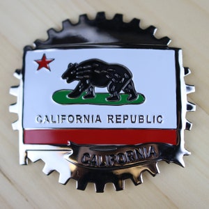 CALIFORNIA REPUBLIC - NEU Chrom Front Grill LKW Auto Abzeichen Emblem Mexikanische Flagge Spanisch Bandera de Mexico Medaillon