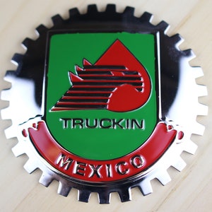 MEXICO TRUCKIN - Neuer Chrom-Frontgrill-LKW-Abzeichen-Emblem der mexikanischen Flaggespanisch Estado de Mexico Medaillon