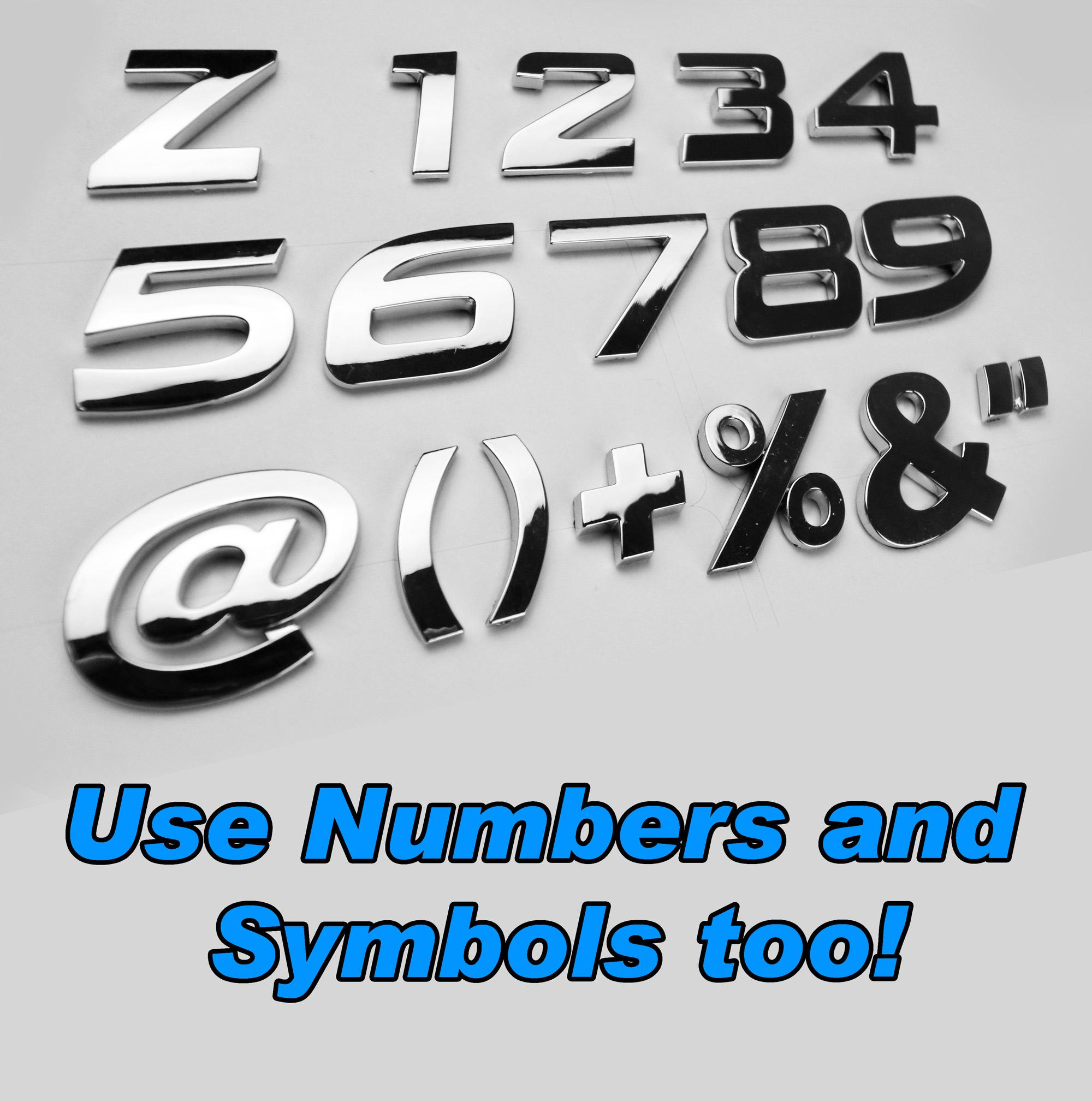 Number Emblems OEM Quality 3D A-Z Chrome Letters and Numbers Emblem Badge for Cars ...