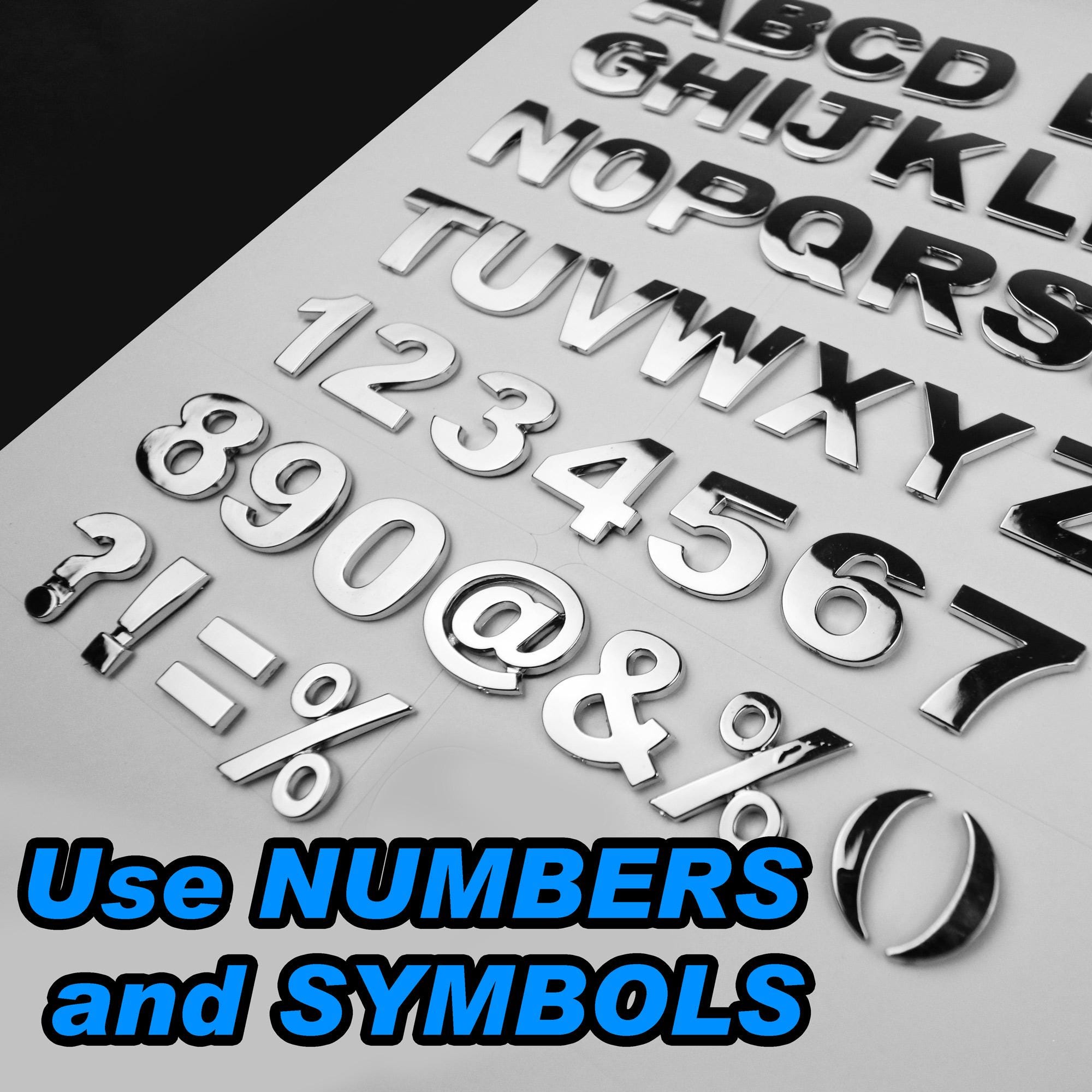 Number Emblems OEM Quality 3D A-Z Chrome Letters and Numbers Emblem Badge for Cars ...
