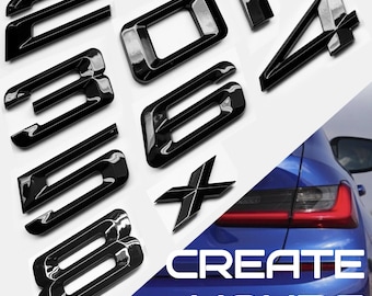 OEM Quality 3D Piano Black Letters Numbers for BMW Rear Trunk Deck
