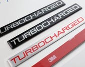 新品のターボチャージド アルミ製エンボス加工バッジ エンブレム 粘着 